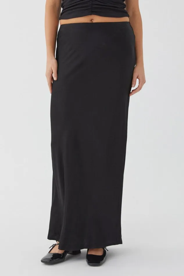 Clothing Supr Skirts Skylar Satin Maxi Skirt Black