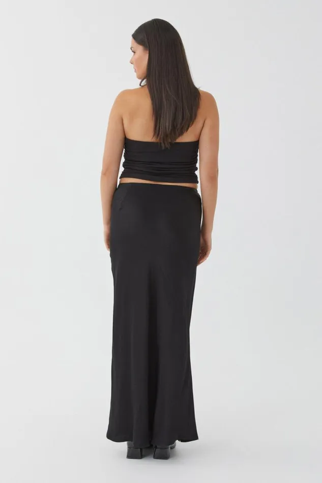 Clothing Supr Skirts Skylar Satin Maxi Skirt Black