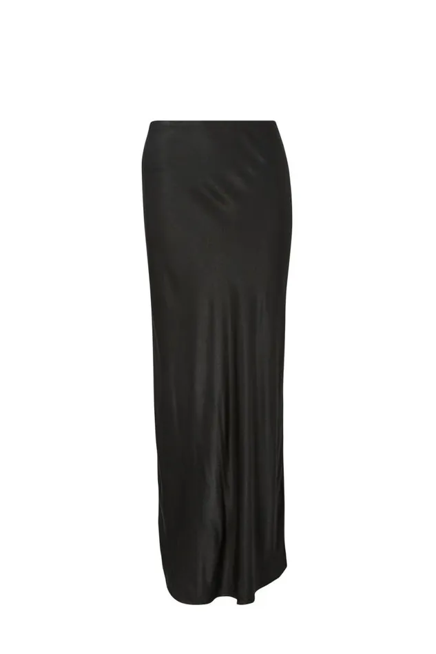Clothing Supr Skirts Skylar Satin Maxi Skirt Black