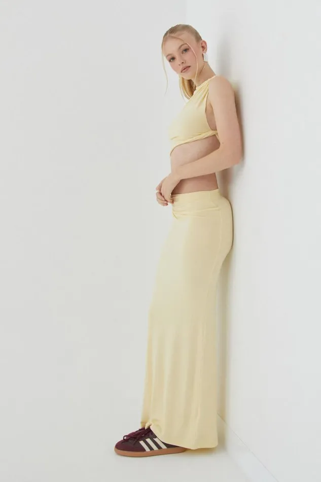Clothing Supr Skirts Soft Twist Maxi Skirt Golden Butter