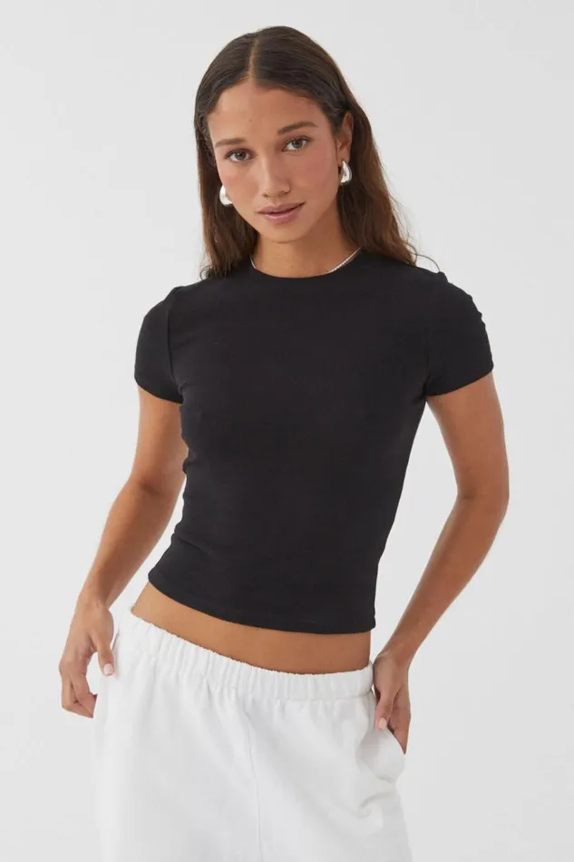 Clothing Supr T Shirts Cotton Fitted Tee Black
