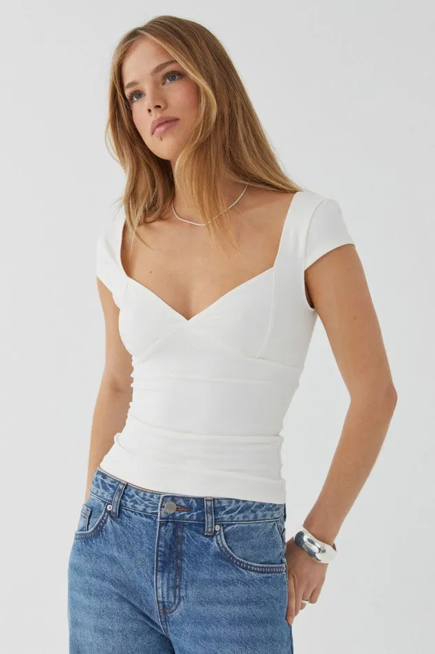 Clothing Supr T Shirts Jainie Sweetheart Top Meringue White