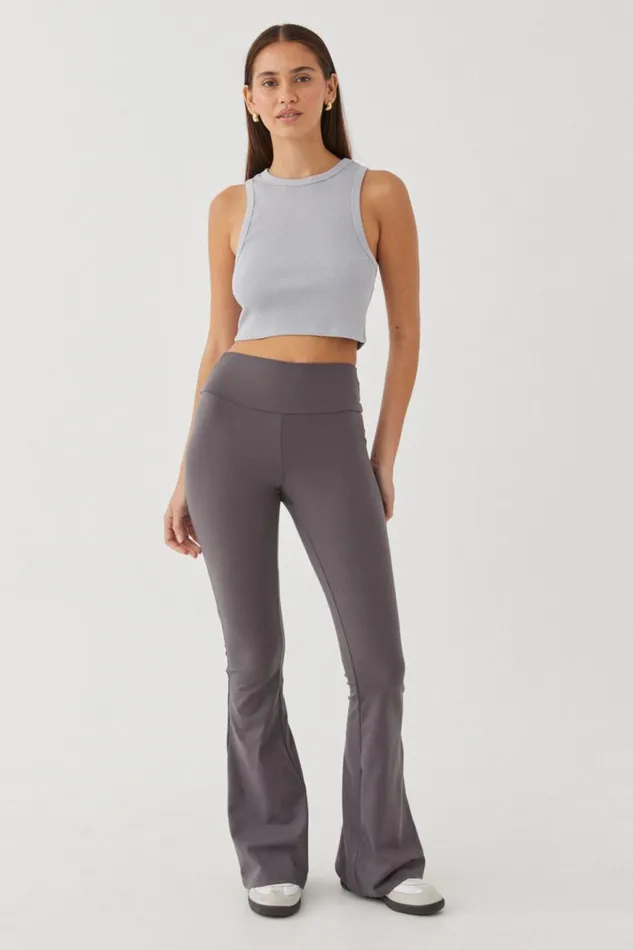 Clothing Supr Tank Tops Rib Cropped Tank Pearl Grey