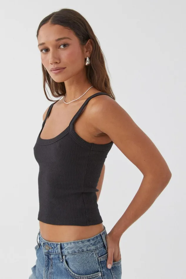Clothing Supr Tank Tops Riri Scoop Neck Tank Black