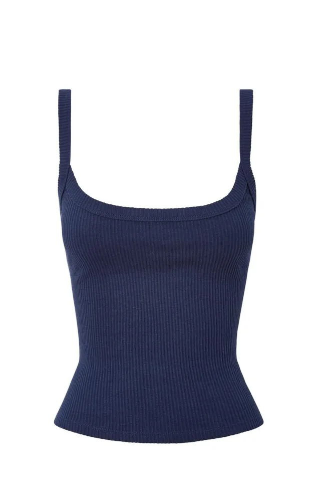 Clothing Supr Tank Tops Riri Scoop Neck Tank Varsity Navy