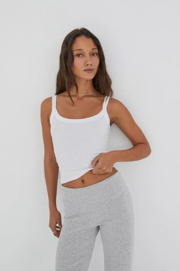 Clothing Supr Tank Tops Riri Scoop Neck Tank White