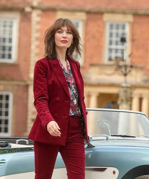 Coats and Jackets Apparel Joebrowns Double Breasted Cord Jacket Berry