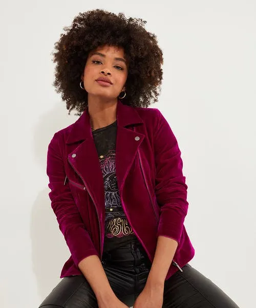 Coats and Jackets Apparel Joebrowns Wonderfully Velour Jacket Magenta