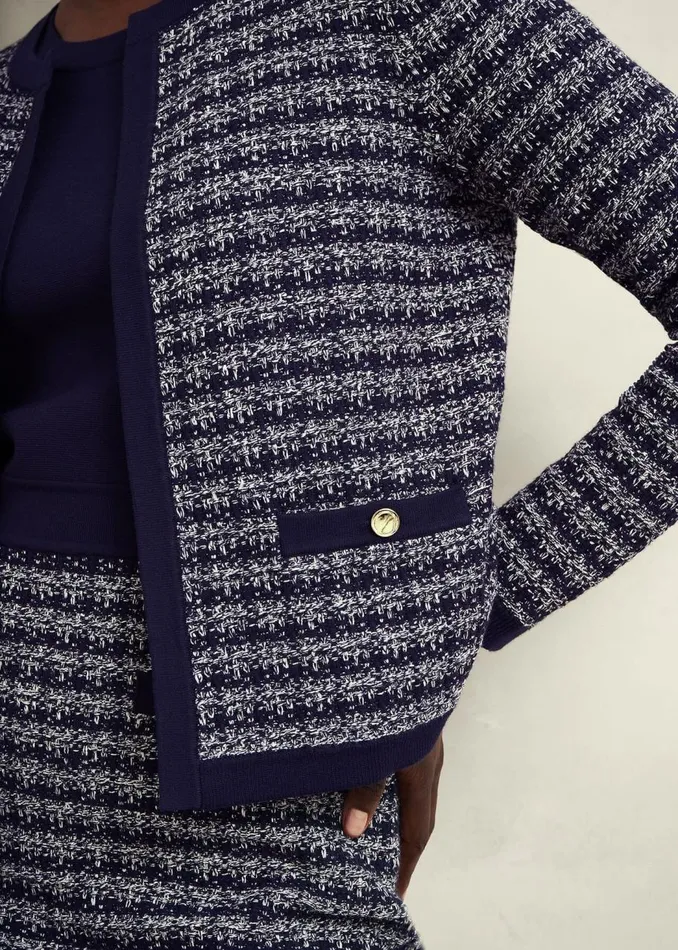Coats and Jackets Women HOBBS Audra Knitted Jacket Midnight Ivory