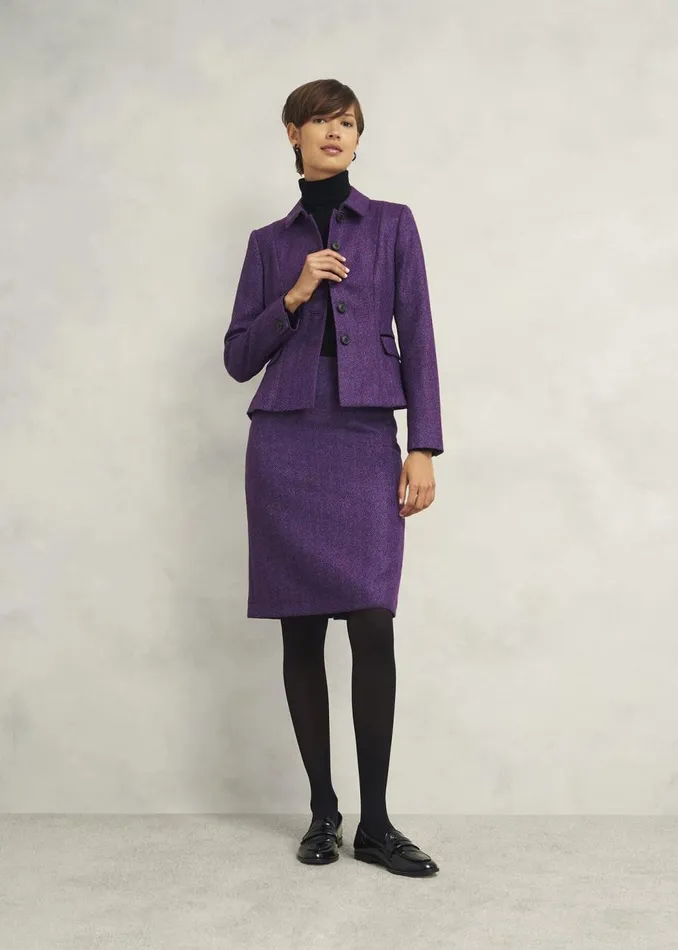 Coats and Jackets Women HOBBS Daniella Wool Jacket Purple Multi