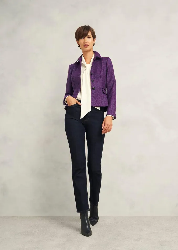 Coats and Jackets Women HOBBS Daniella Wool Jacket Purple Multi