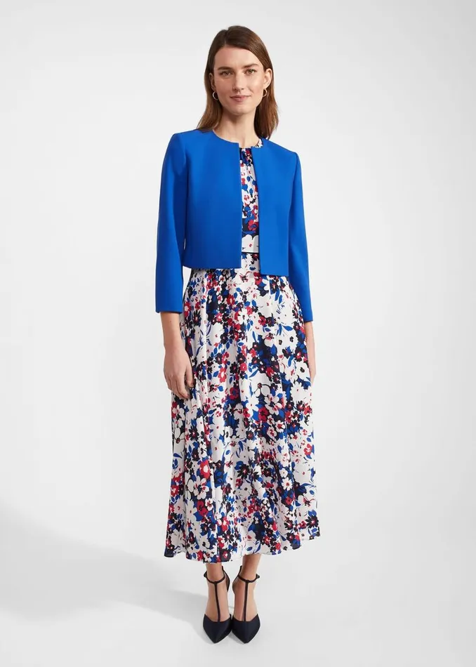 Coats and Jackets Women HOBBS Elize Crepe Jacket Lapis Blue