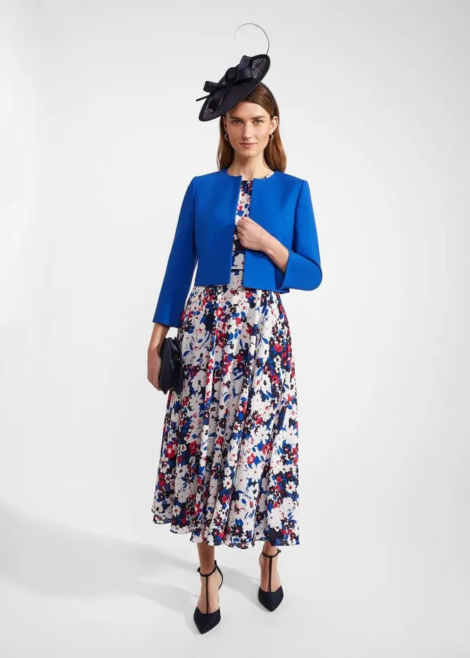 Coats and Jackets Women HOBBS Elize Crepe Jacket Lapis Blue