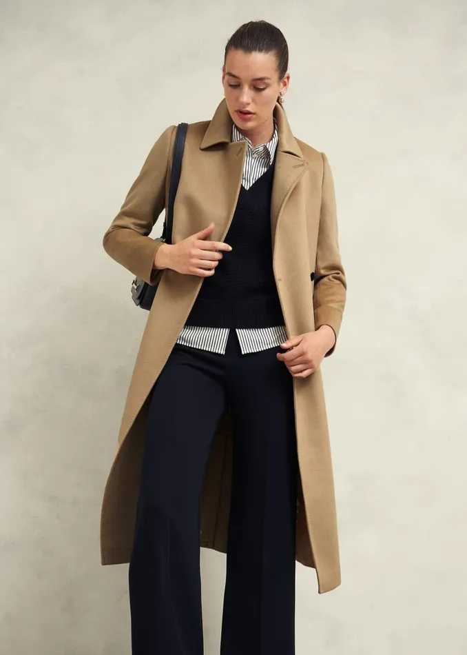 Coats and Jackets Women HOBBS Petite Livia Wool Coat Hobbs Camel