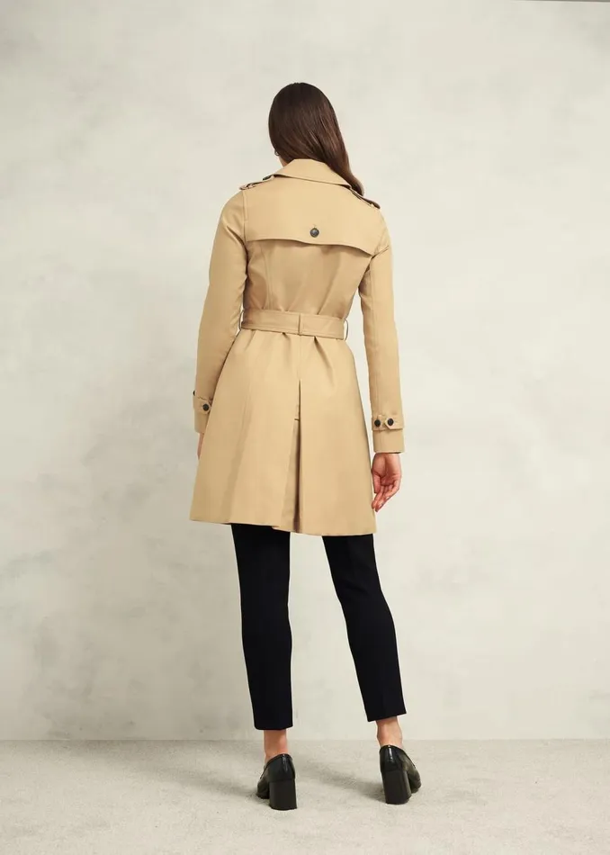 Coats and Jackets Women HOBBS Saskia Shower Resistant Trench Coat Tan