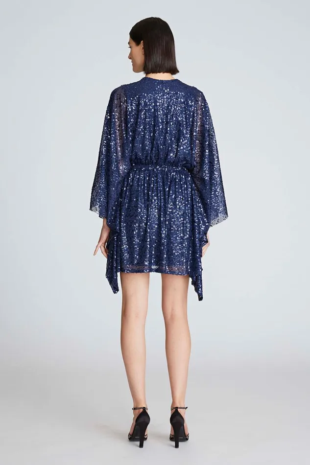 Cocktail Women Halston Catalina Dress In Sequins Navy