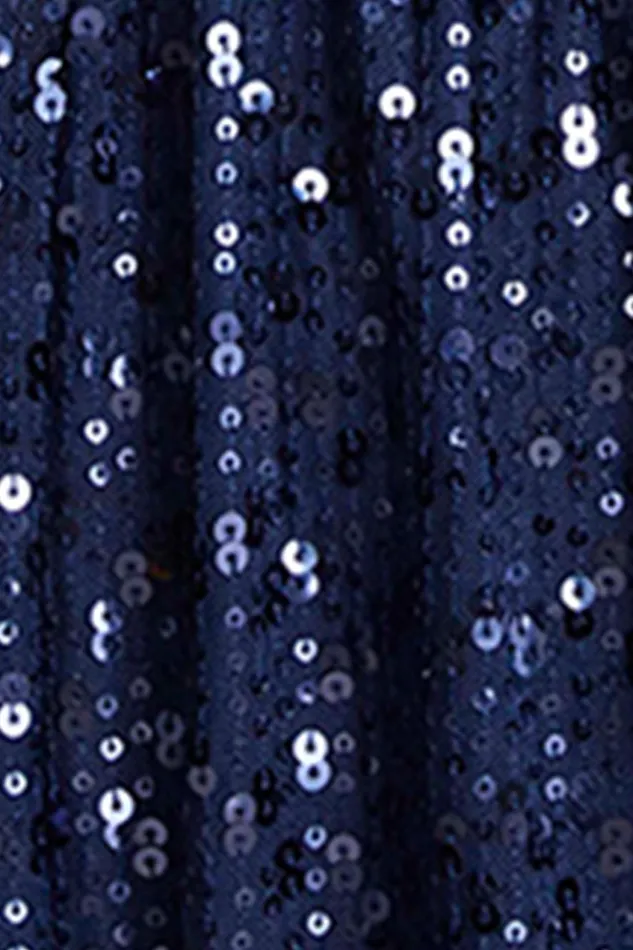 Cocktail Women Halston Catalina Dress In Sequins Navy