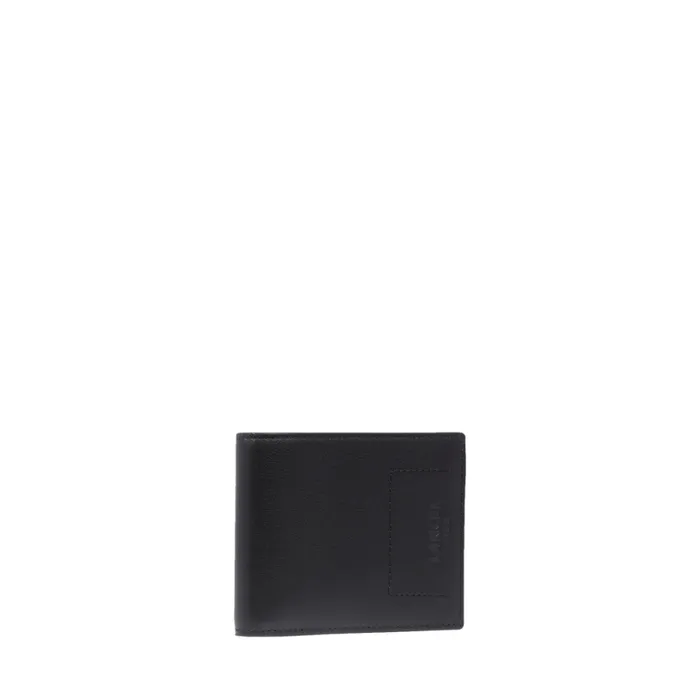 Coin Compartment Wallet8CC With Flap Black Men Lancel Purses