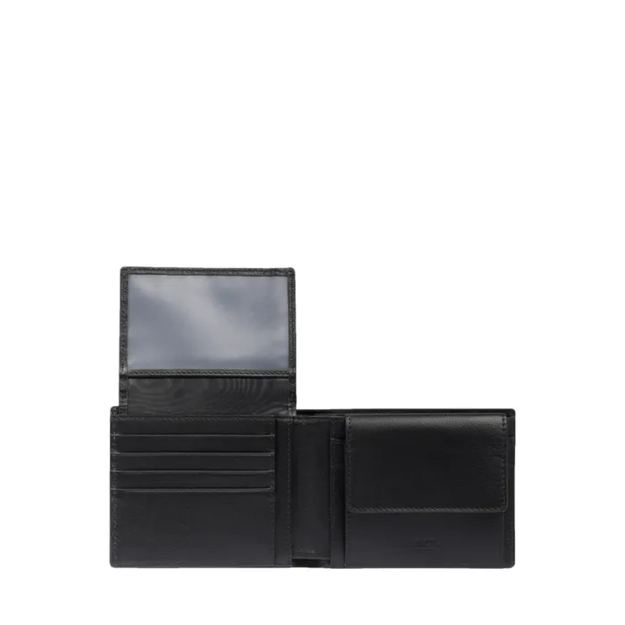 Coin Compartment Wallet8CC With Flap Black Men Lancel Purses