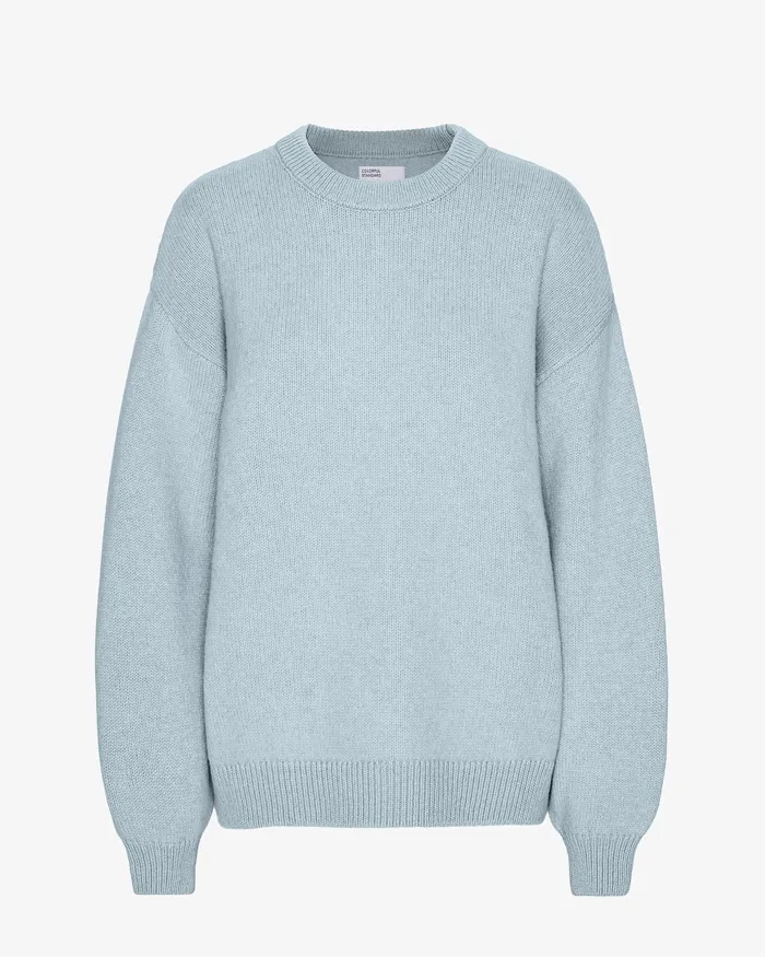 Colorfulstandard Knit Sweaters Women Oversized Merino Wool Crew 8211 Polar Blue