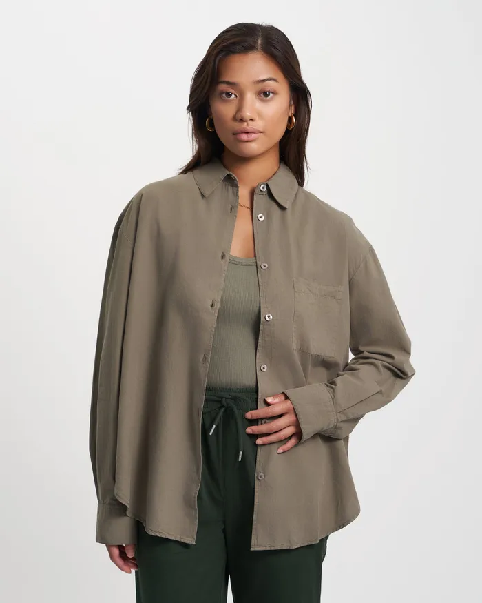 Colorfulstandard Organic Oversized Shirt 8211 Teal Blue Women Shirts