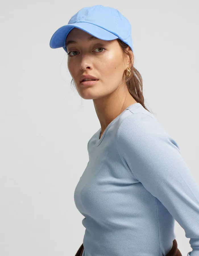 Colorfulstandard Women Organic Rib LS TShirt 8211 Petrol Blue Women TShirts