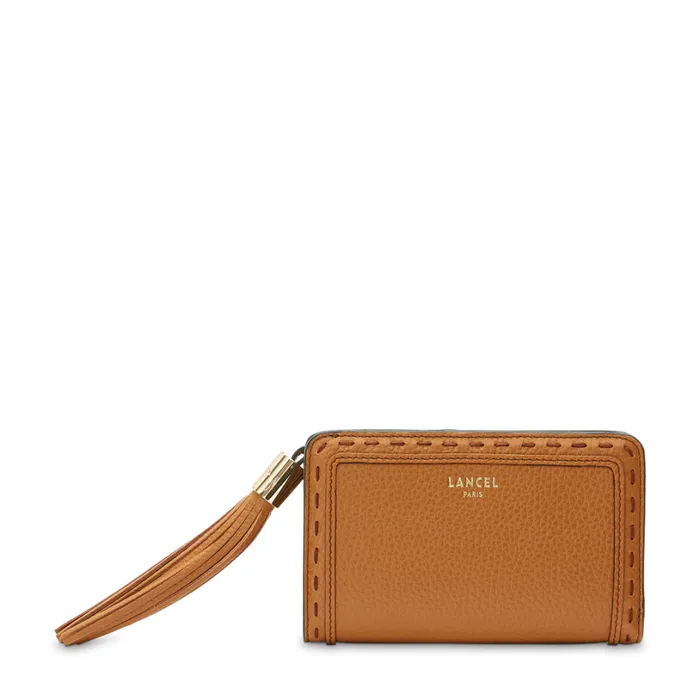 Compact Rectangular Zipped Wallet Camel Women Lancel Wallet
