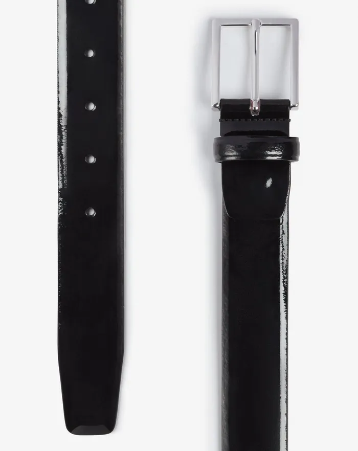 Corneliani Belts And Gloves Black Patent Leather Belt For Men 8211 Men