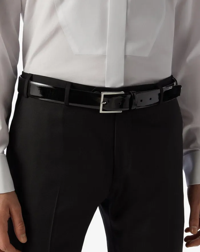 Corneliani Belts And Gloves Black Patent Leather Belt For Men 8211 Men