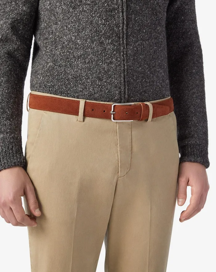 Corneliani Belts And Gloves Rusty Brown Suede Belt For Men 8211 Men
