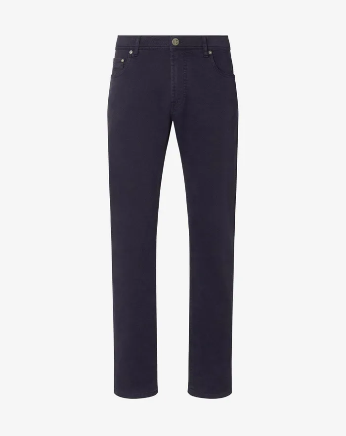 Corneliani Jeans and Slacks Navy Blue Stretch Gabardine 5pocket Trousers 8211 Men