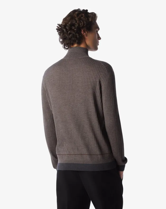 Corneliani Knitwear Taupe Ultralight Merino Turtleneck Sweater 8211 Men