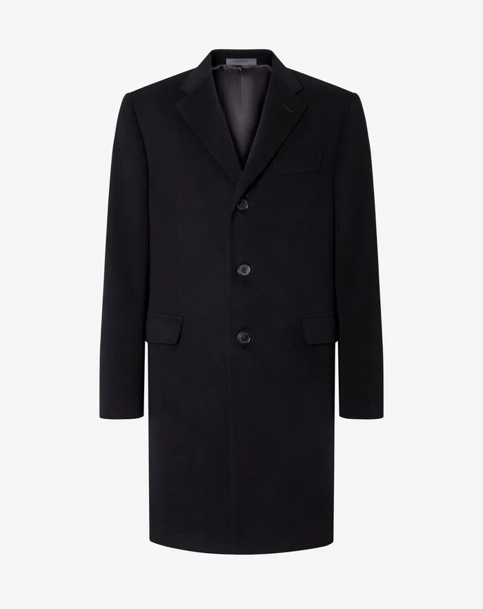 Corneliani Outerwear And Coats Black Super Fine Wool Beaver Coat For Men 8211 Men
