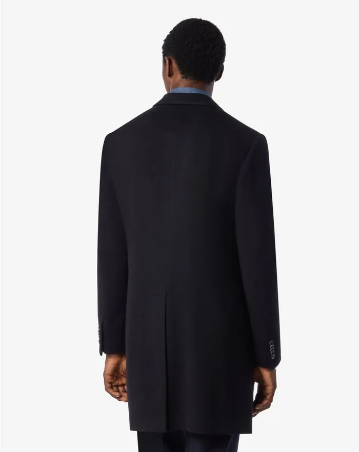 Corneliani Outerwear And Coats Black Super Fine Wool Beaver Coat For Men 8211 Men