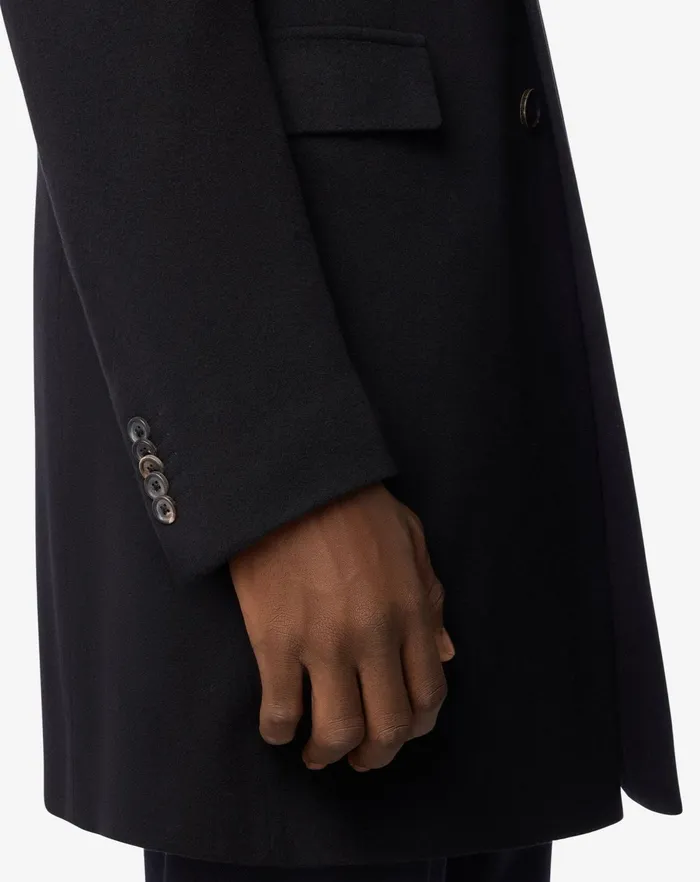 Corneliani Outerwear And Coats Black Super Fine Wool Beaver Coat For Men 8211 Men