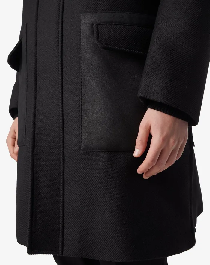 Corneliani Outerwear And Coats Black Sustainable Pure Wool Parka Coat For Men 8211 Men