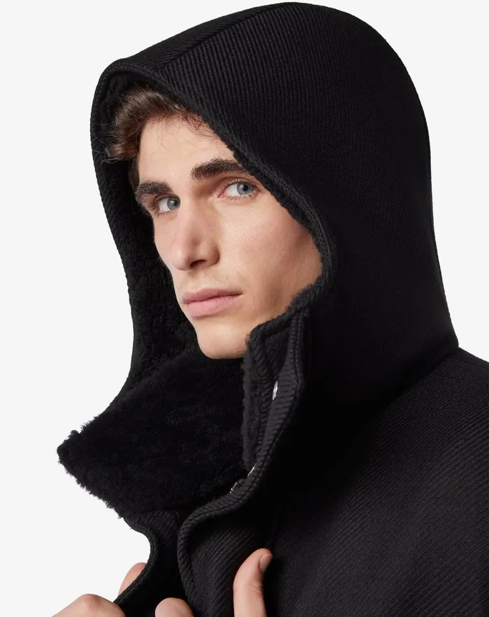 Corneliani Outerwear And Coats Black Sustainable Pure Wool Parka Coat For Men 8211 Men