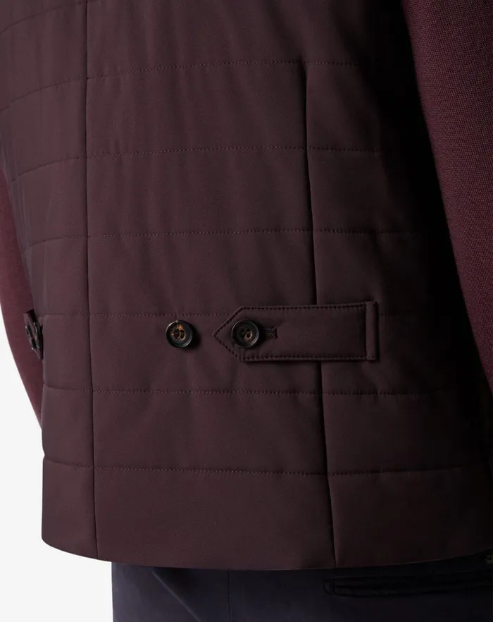 Corneliani Outerwear And Coats Burgundy Poplin Quilted Vest For Men 8211 Men