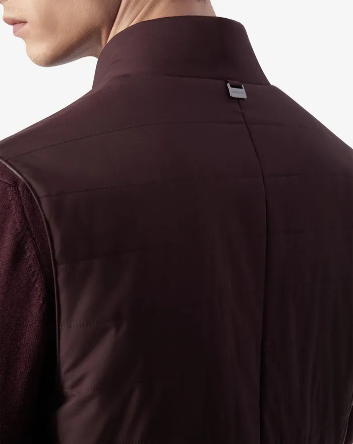 Corneliani Outerwear And Coats Burgundy Poplin Quilted Vest For Men 8211 Men