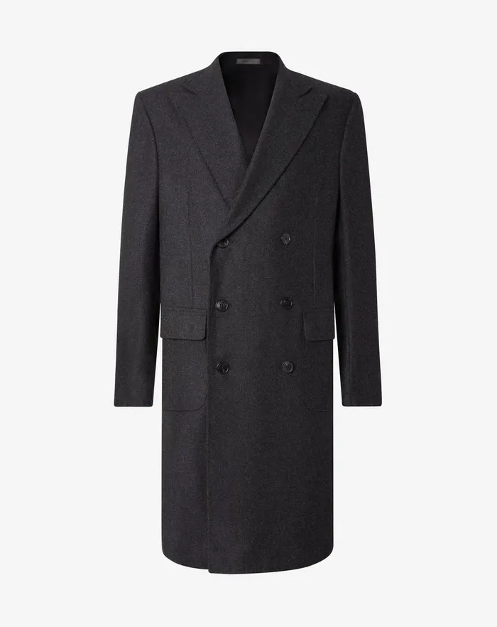 Corneliani Outerwear And Coats Dark Grey Pure Cashmere Coat 8211 Men
