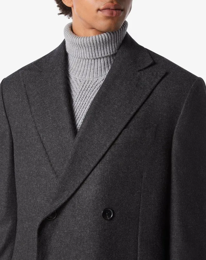 Corneliani Outerwear And Coats Dark Grey Pure Cashmere Coat 8211 Men