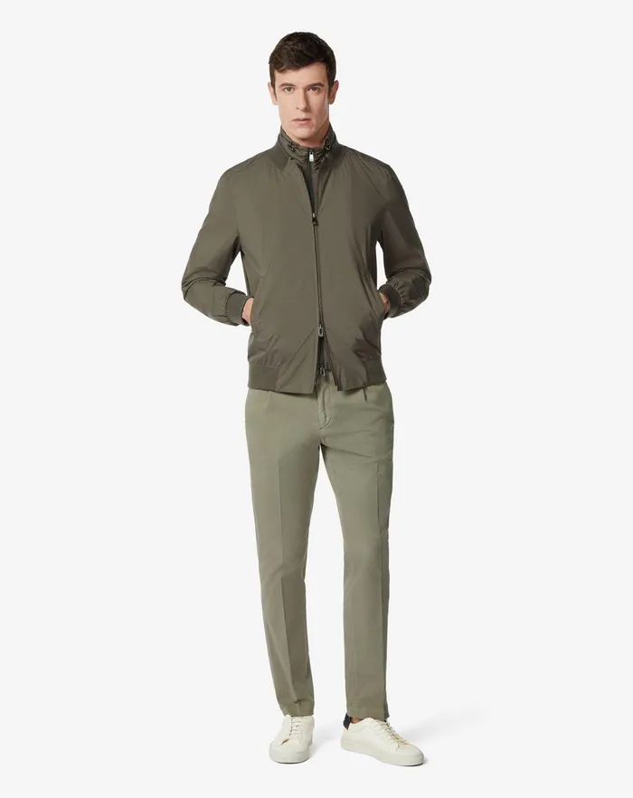 Corneliani Outerwear And Coats Green Technical Padded Bomber Jacket 8211 Men