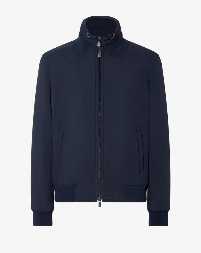 Corneliani Outerwear And Coats Navy Blue Padded Bomber Jacket With Detachable Chest 8211 Men Corneliani Outerwear And Coats Navy Blue Padded Bomber Jacket With Detachable Chest 8211 Men