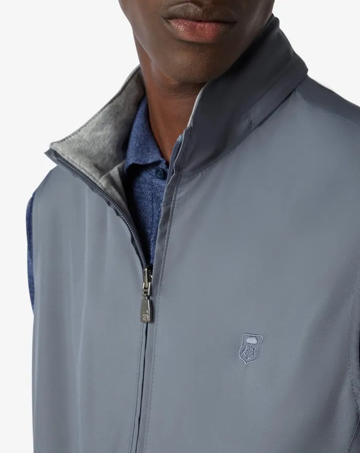 Corneliani Outerwear And Coats Powder Blue Reversible Technical Fabric Waistcoat 8211 Men