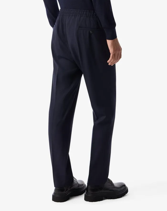 Corneliani Pants Blue Stretch Micro Wool Joggers For Men 8211 Men
