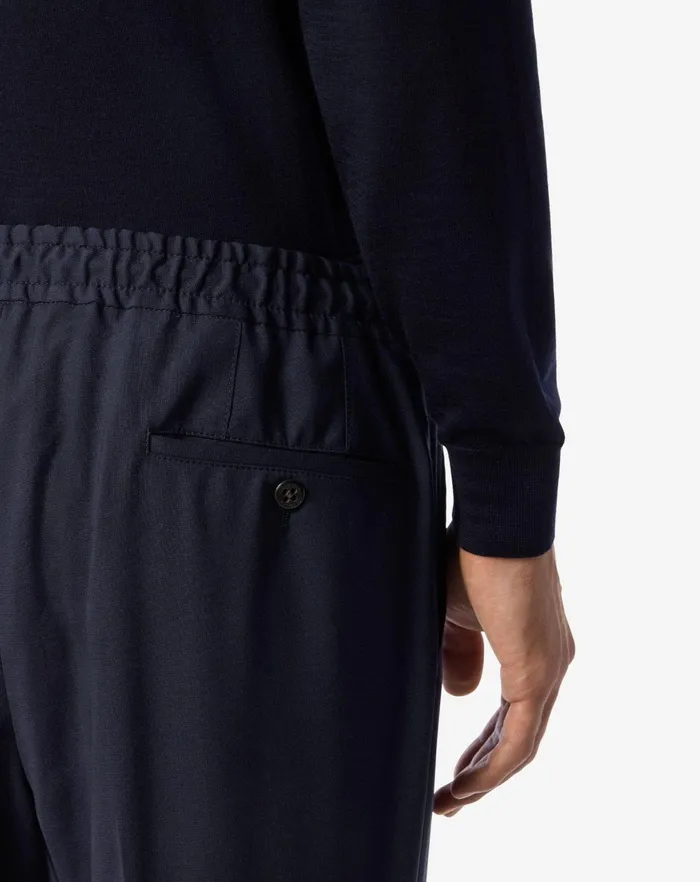 Corneliani Pants Blue Stretch Micro Wool Joggers For Men 8211 Men