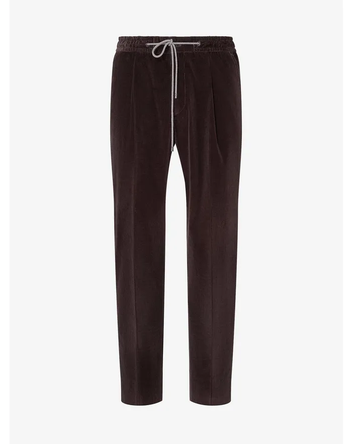 Corneliani Pants Brown Stretch Corduroy Regular Fit Trousers For Men 8211 Men