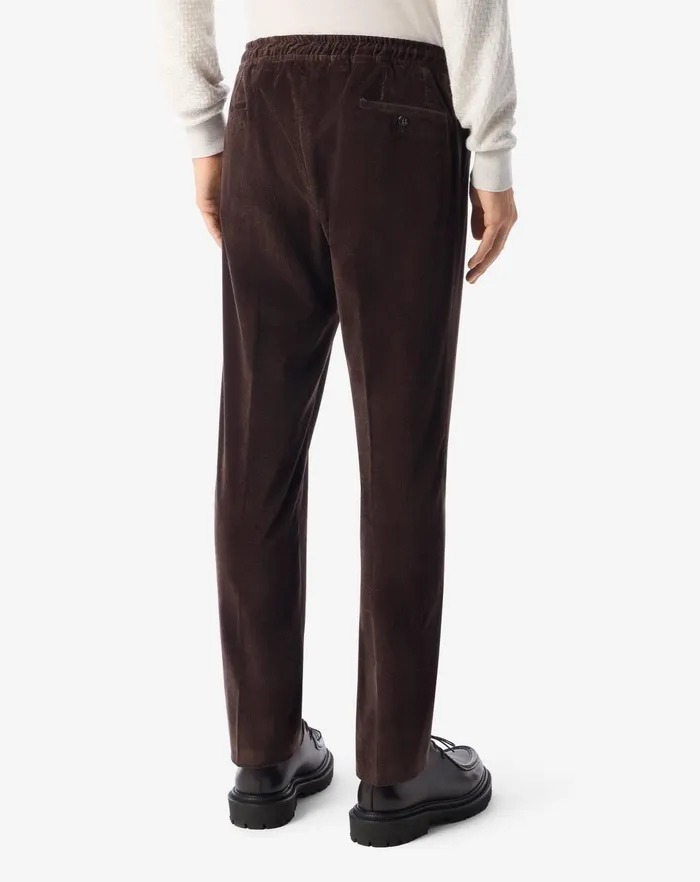 Corneliani Pants Brown Stretch Corduroy Regular Fit Trousers For Men 8211 Men