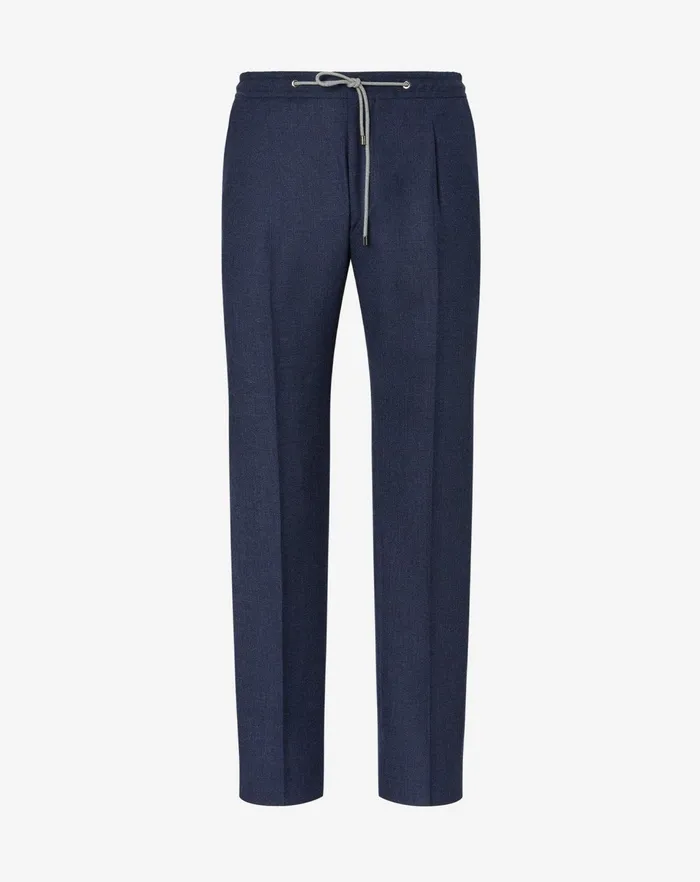 Corneliani Pants Denimblue Wool And Cashmere Trousers For Men 8211 Men