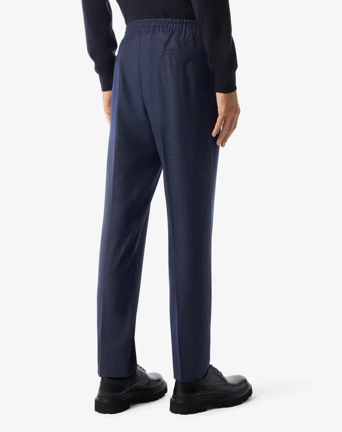 Corneliani Pants Denimblue Wool And Cashmere Trousers For Men 8211 Men